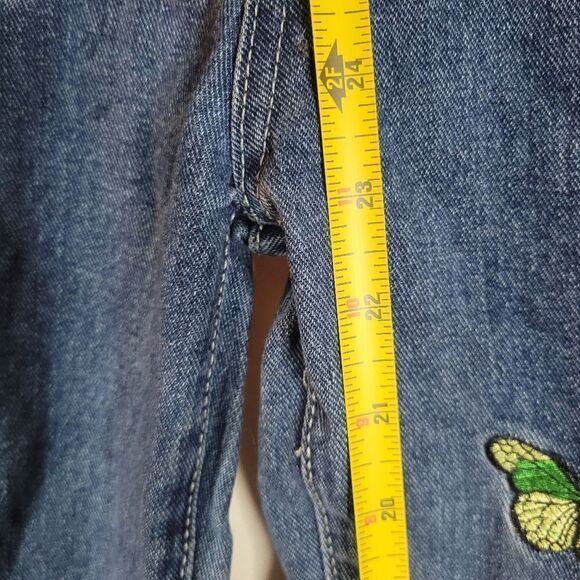 🦋11-12Y Butterfly Embroidered Blue Jeans - Picture 8 of 12